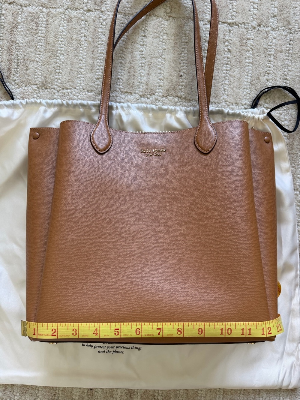 kate spade Tan Pebbled Leather Tote - Picture 12 of 16